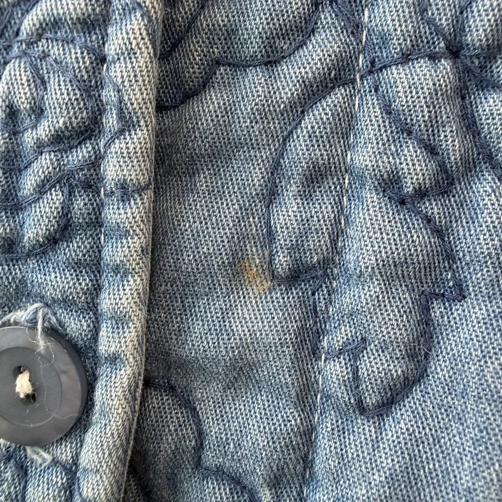 Coldwater Creek Soft Denim Quilted Floral Blue Jacket Woman's Size 3X - Picture 8 of 10